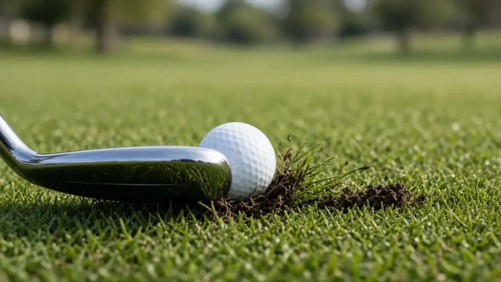 A practice green in evening light