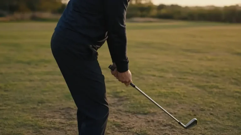 A driver resting by a ball on the range